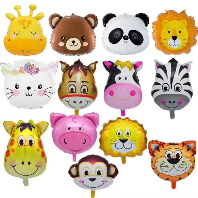 Baloane din folie cu cap de animal