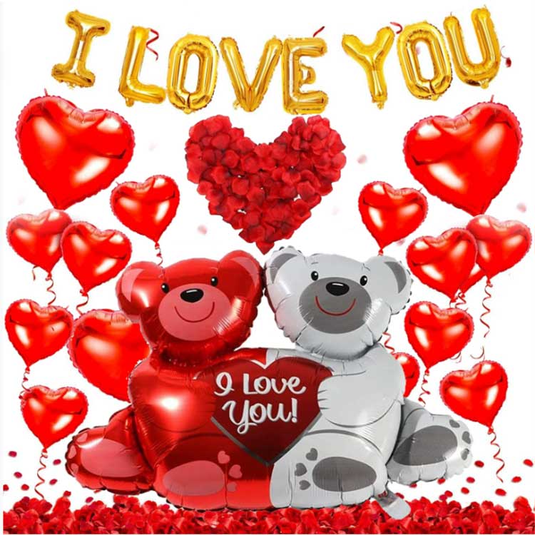 Baloane din folie de Ziua Îndrăgostiților